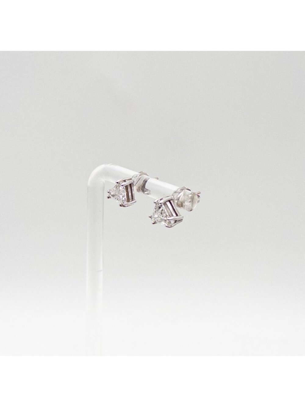 Fine NEW 1ct Si1 H Natural Trillion Cut Si1 H Diamond Earrings in 14k White Gold